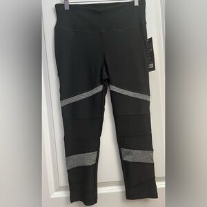 Vogo Athletica Black Gray Mesh Panel Leggings Size M